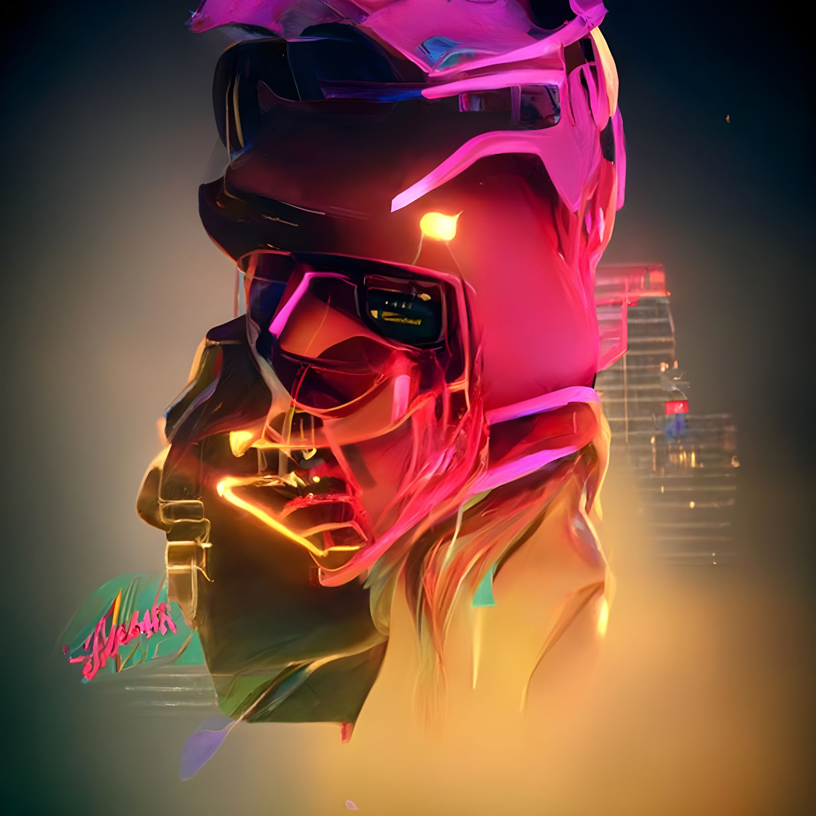 Synthwave Neon Retro Abstract Image