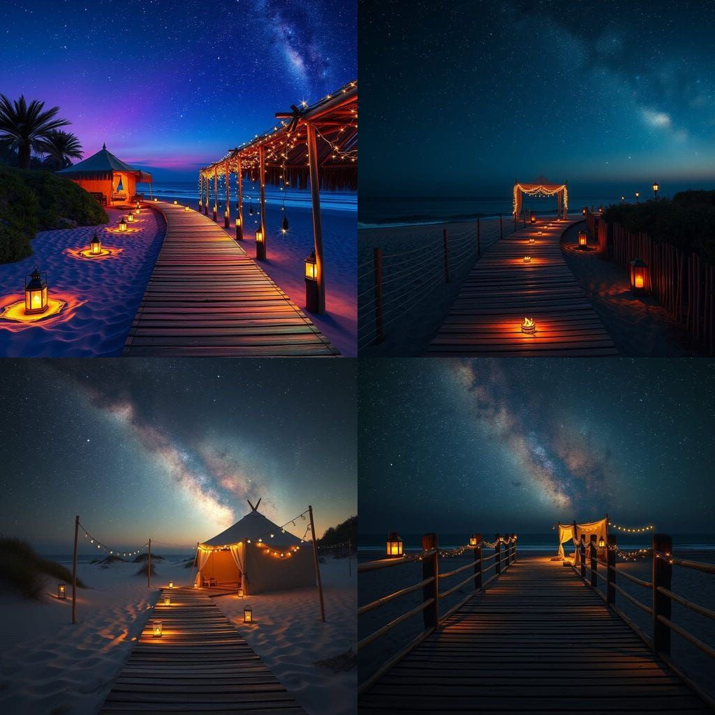 Serenity by the Starry Night Ocean
