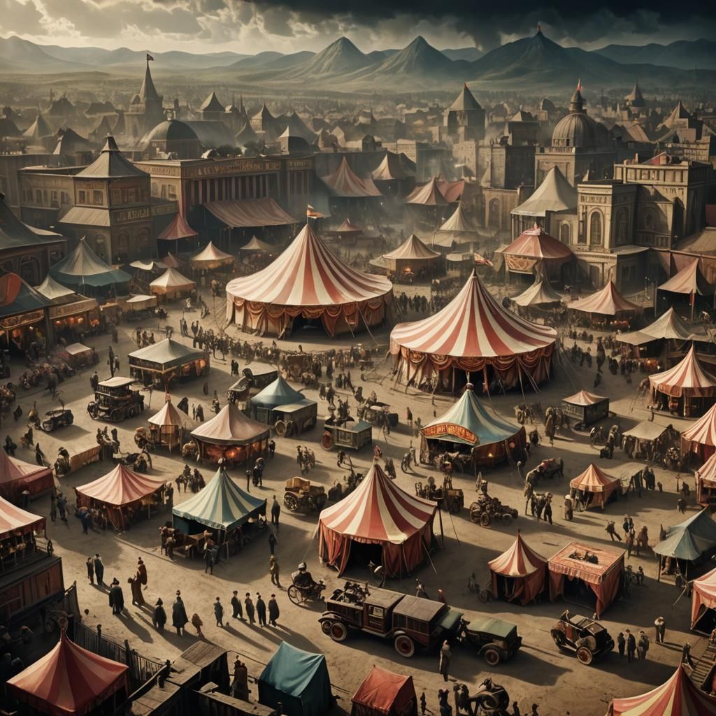 1940s Circus Scene: Digital Matte Painting