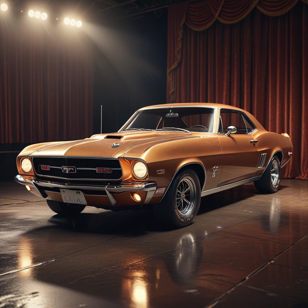 Vintage Muscle Car on Theatre Stage