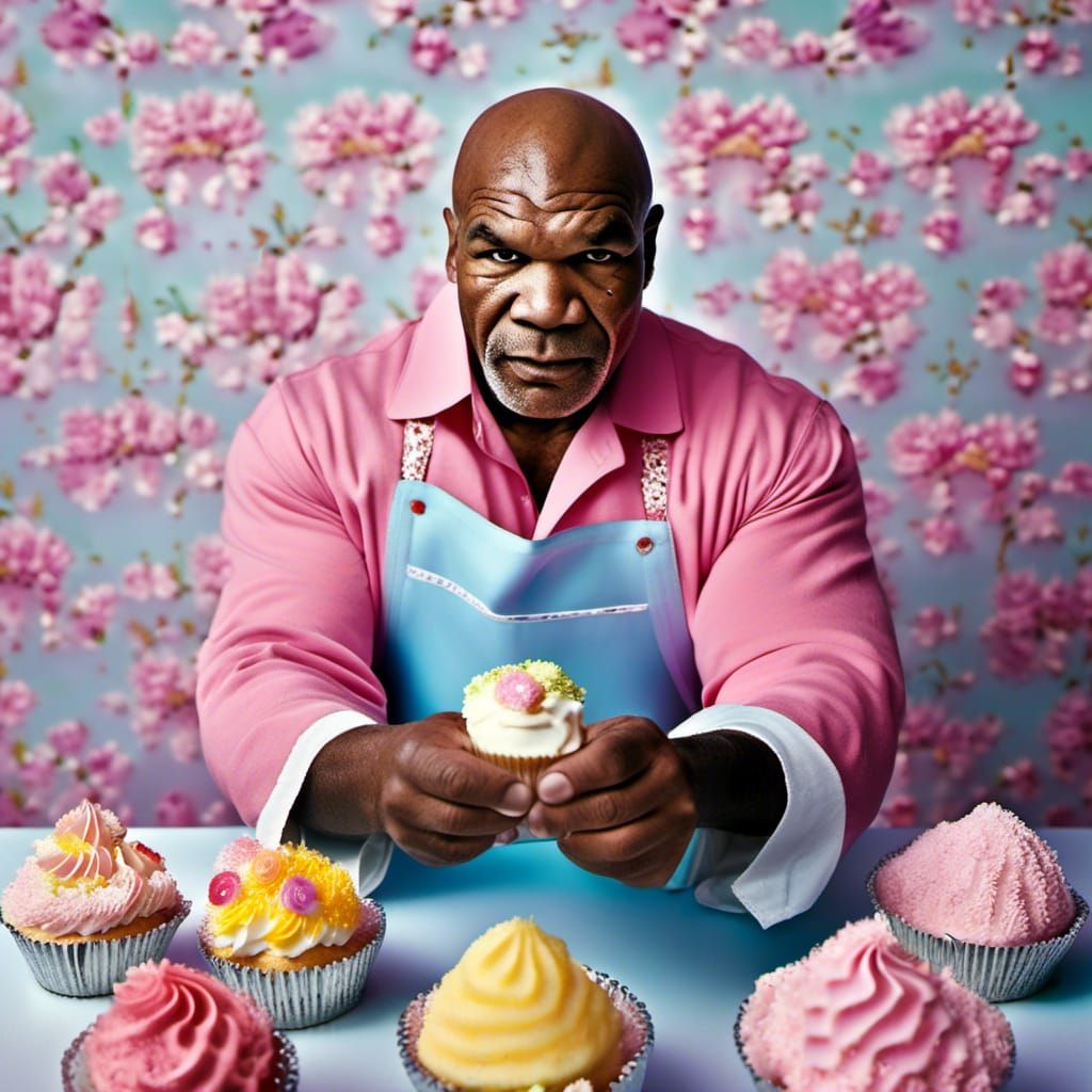 Mike Tyson: Pastel Cupcake Baker Portrait