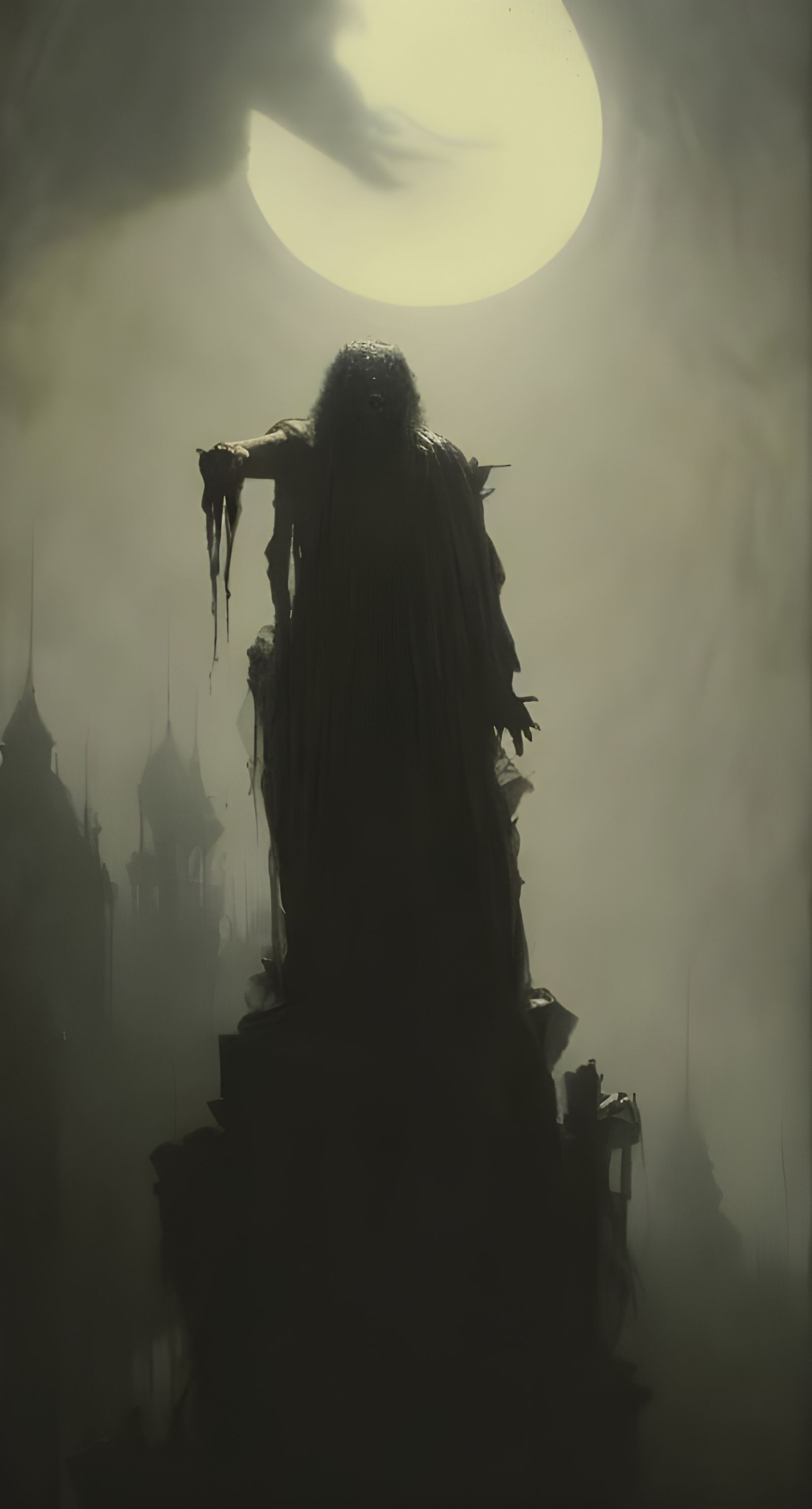 Terrifying Monster in Shadow, Photorealistic Horror Art