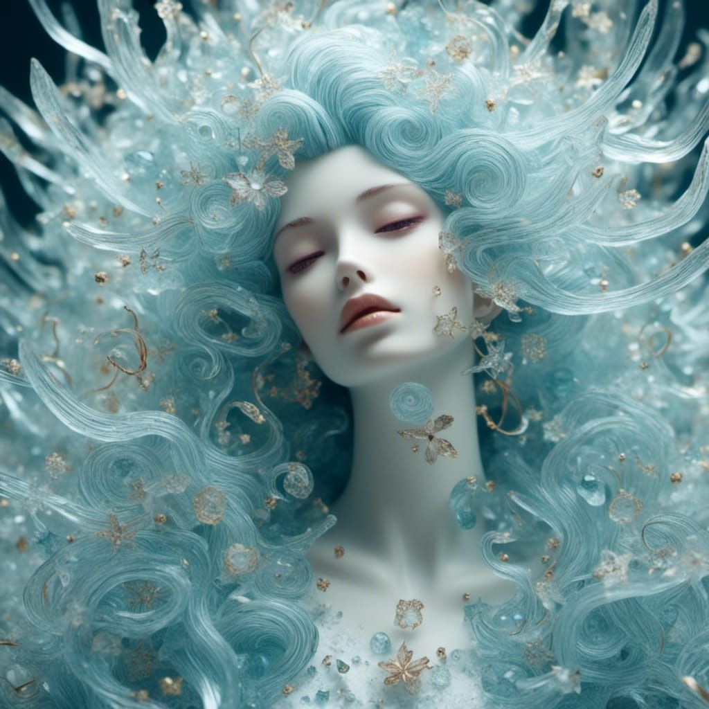 Futuristic Woman in Opalescent Seraglio