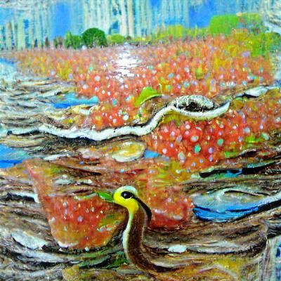 Throatwobbler Mangrove in Expressionist Oil Painting