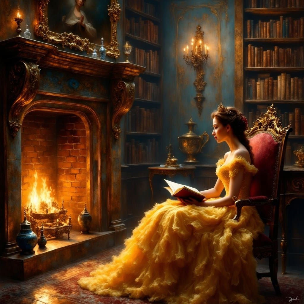 Belle Reading in the Royal Library