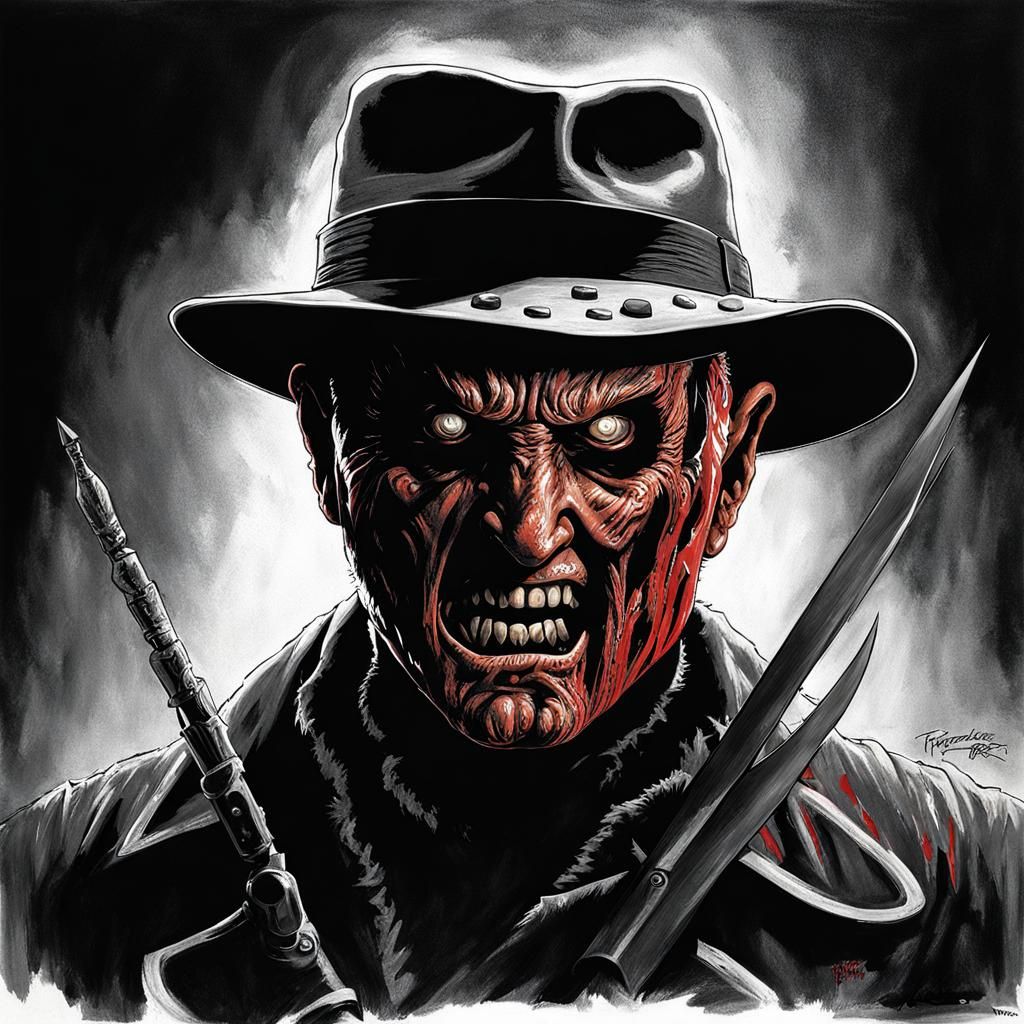 Sinister Freddy Krueger Artwork
