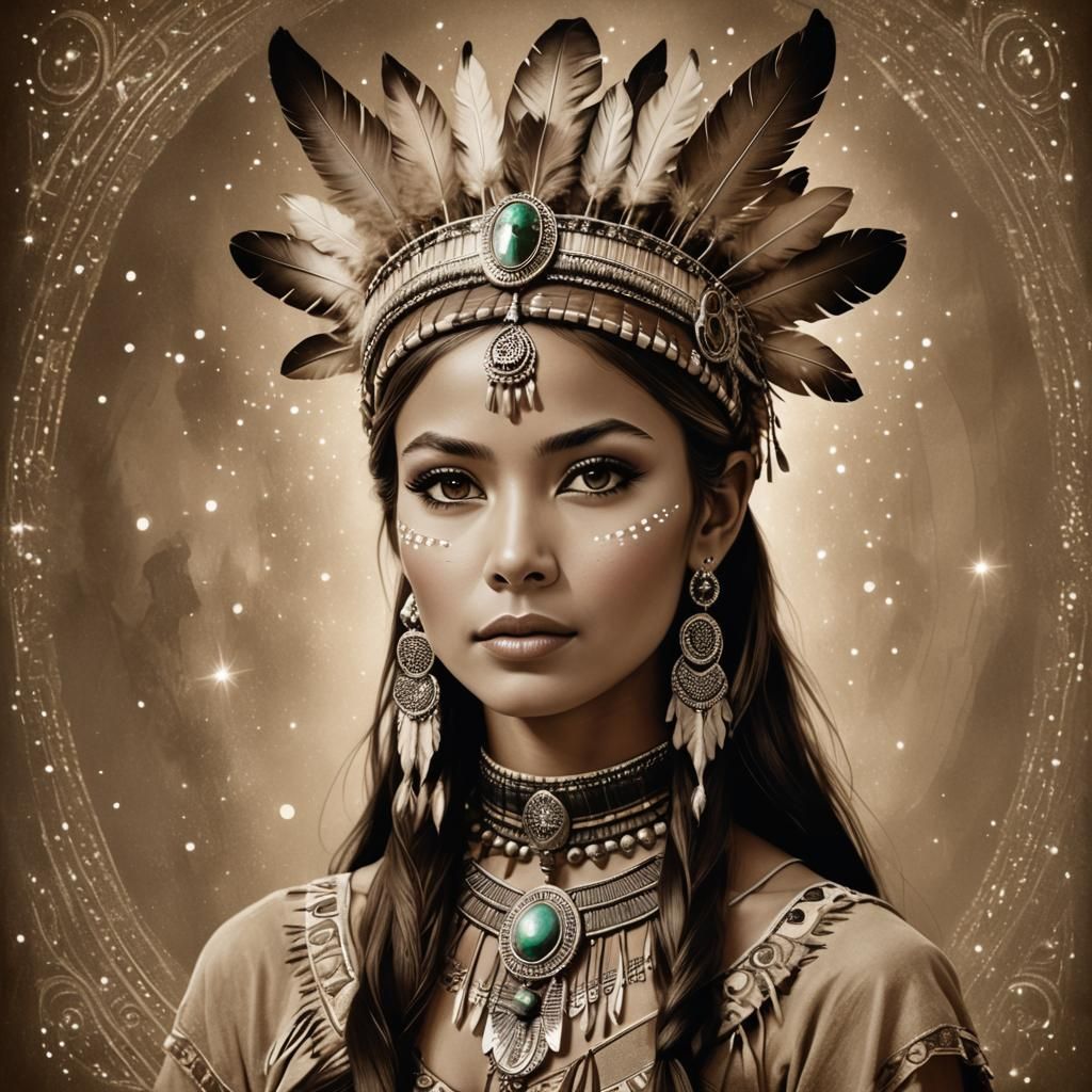 "Cleopatra- Sister of Pocahontas" Historical Rendering