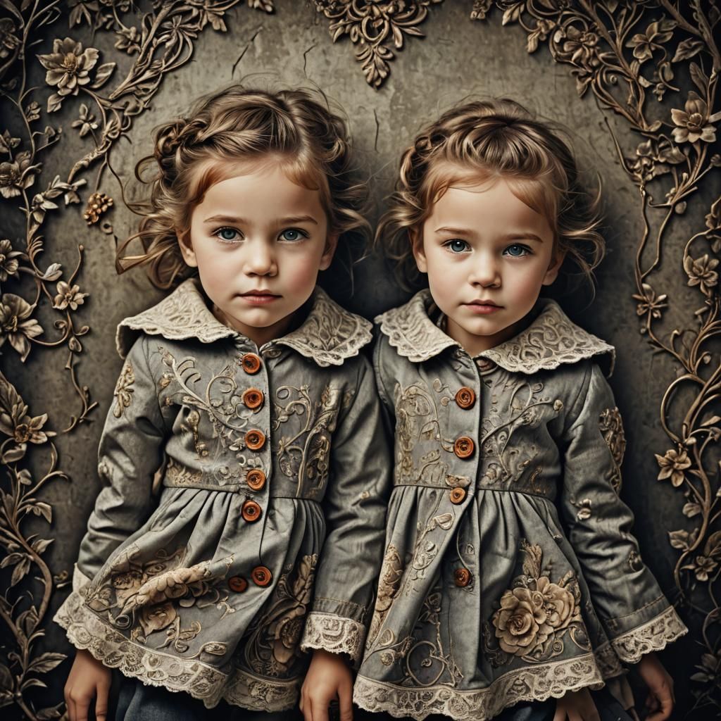 Adorable Twins Share a Loving Bond in HDR