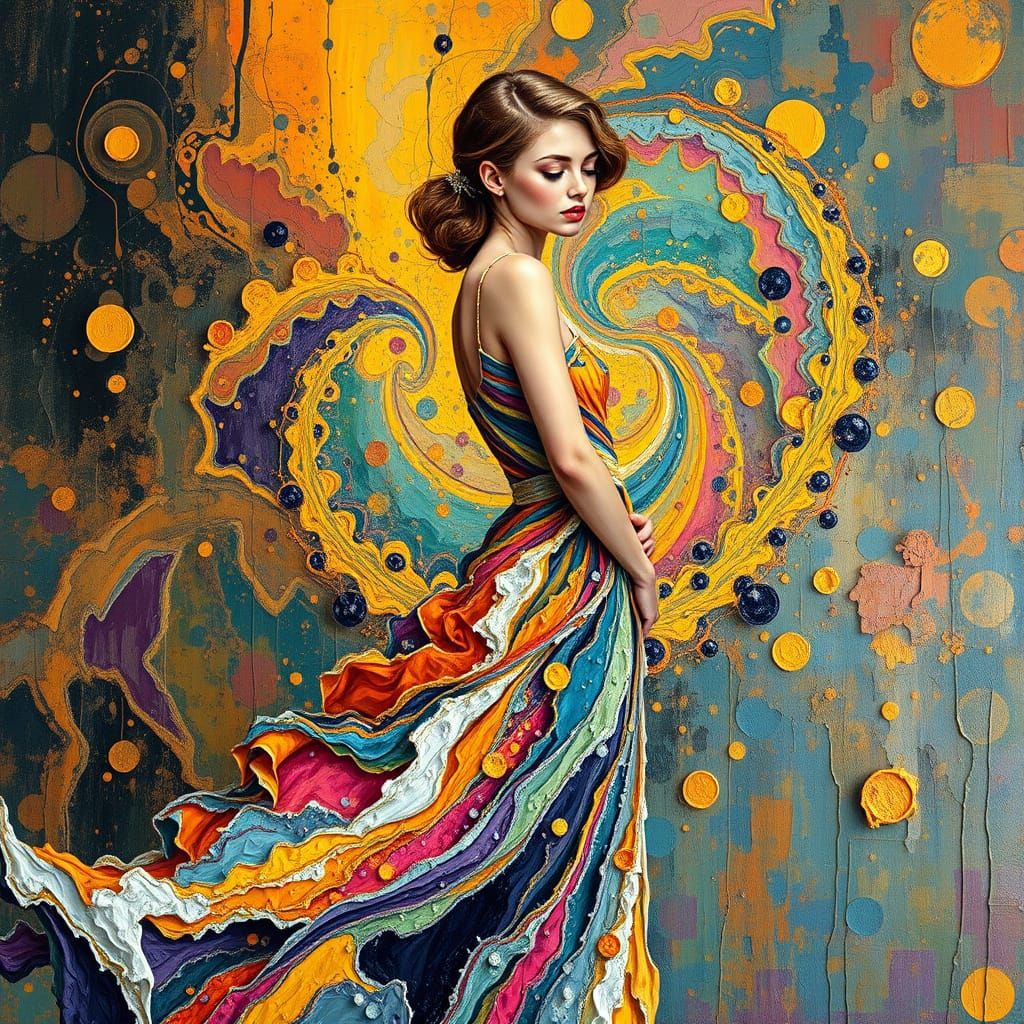 Doppler Dress: Neo-Impressionist Fractal Art