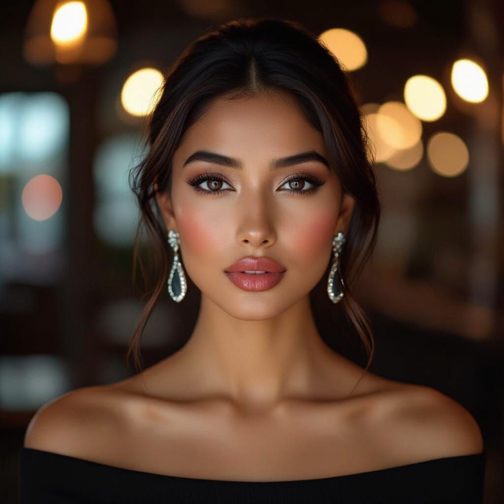 Stunning South Asian Woman Portrait in Fashion Editorial Sty...