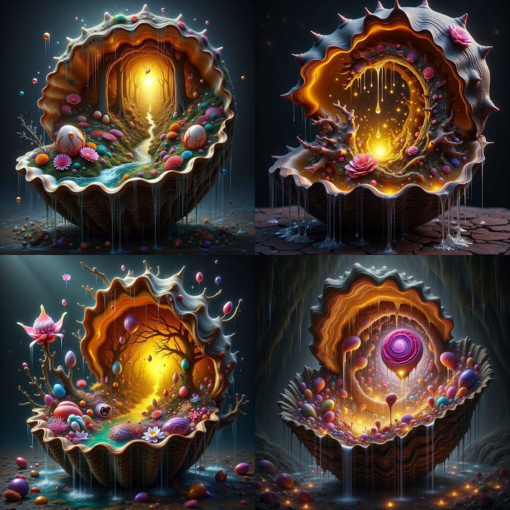 Surreal Easter Egg in Dark Chiaroscuro