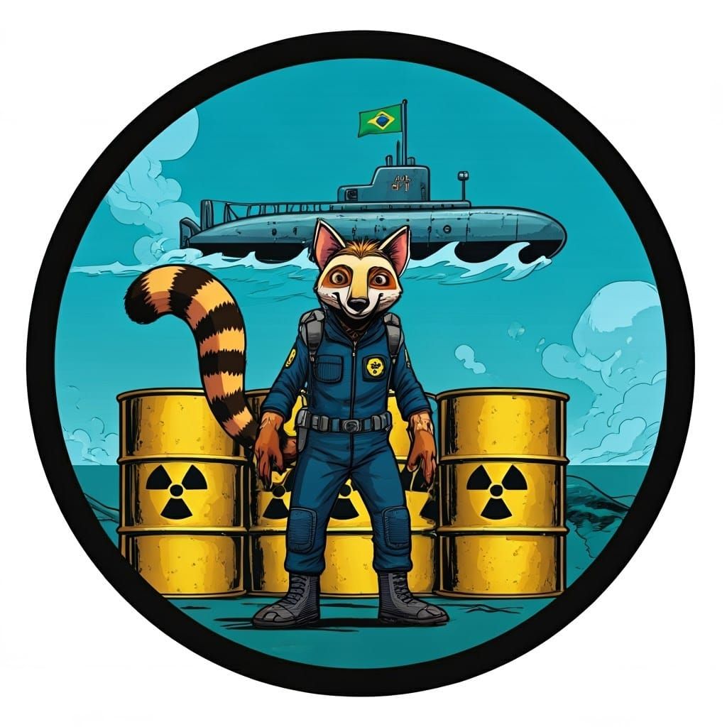 Anteater Logo with Radioactive Elements in Comic Art