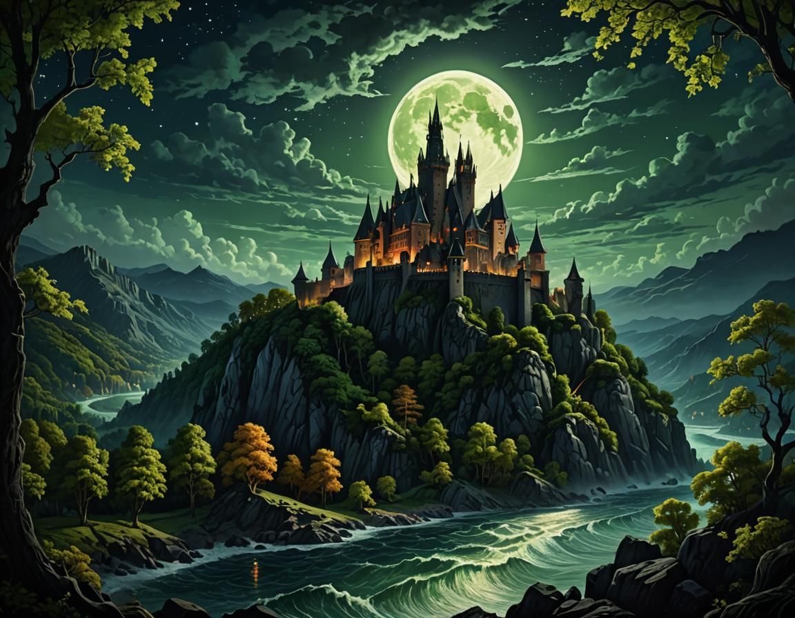 Dracula's Castle: A Dark, Cinematic Illustration