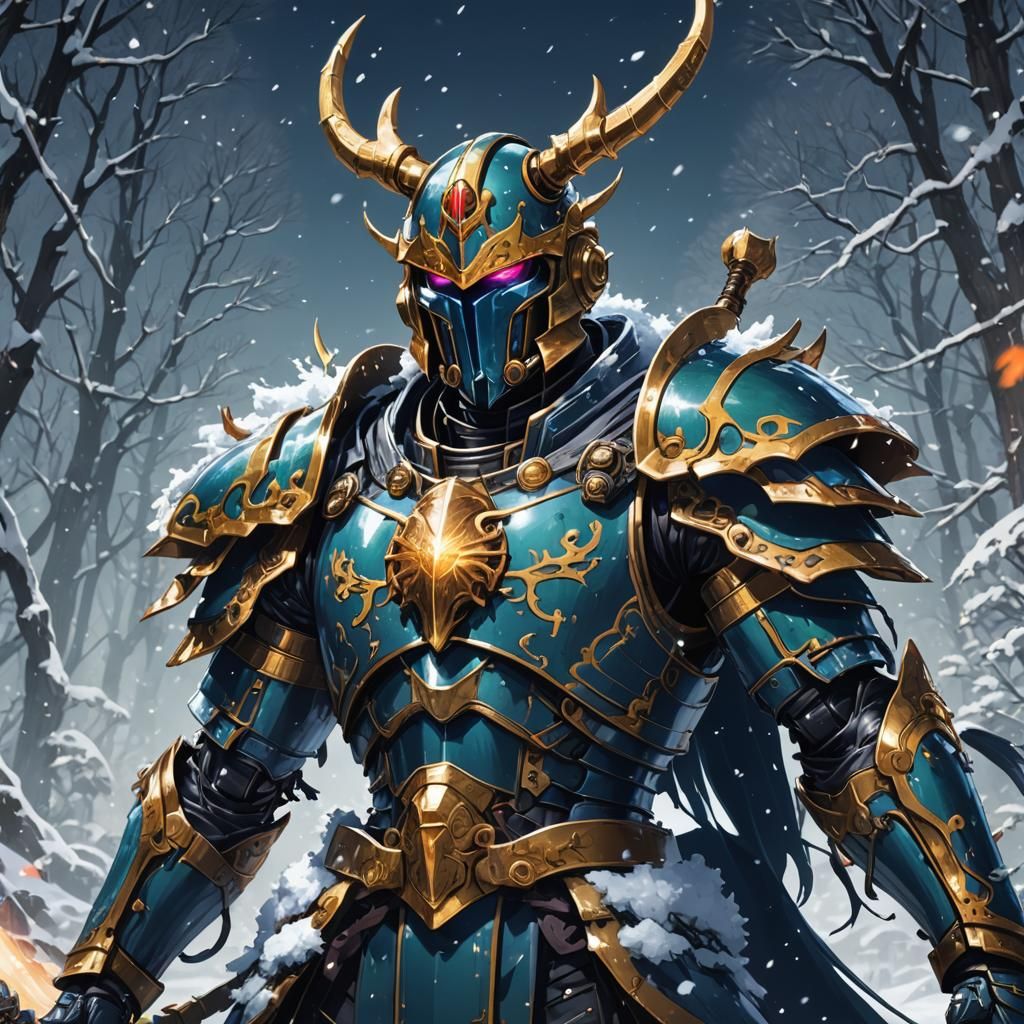 Ancient Beetle Warrior Emperor in Anime Style