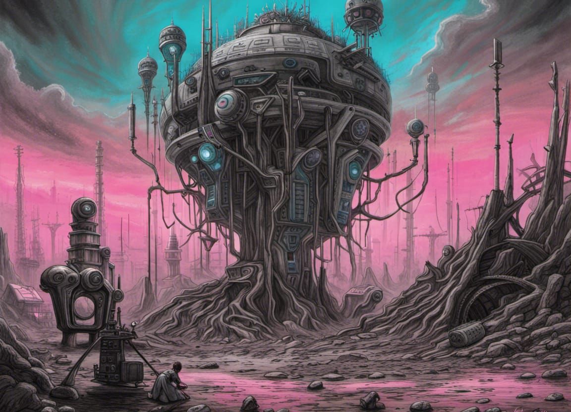 Eldritch Alien Machinery in Dying Earth Wasteland