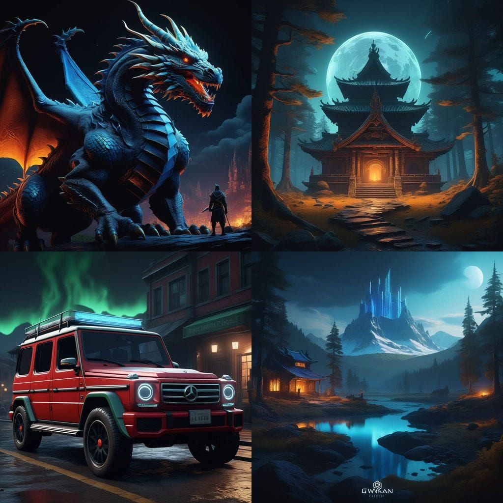 Surreal Bole Typography on Black Background in Fantasy Conce...