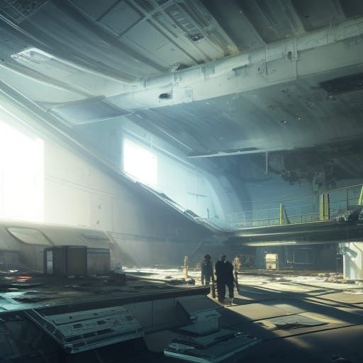 Abandoned Space Station Control Center in Digital Art