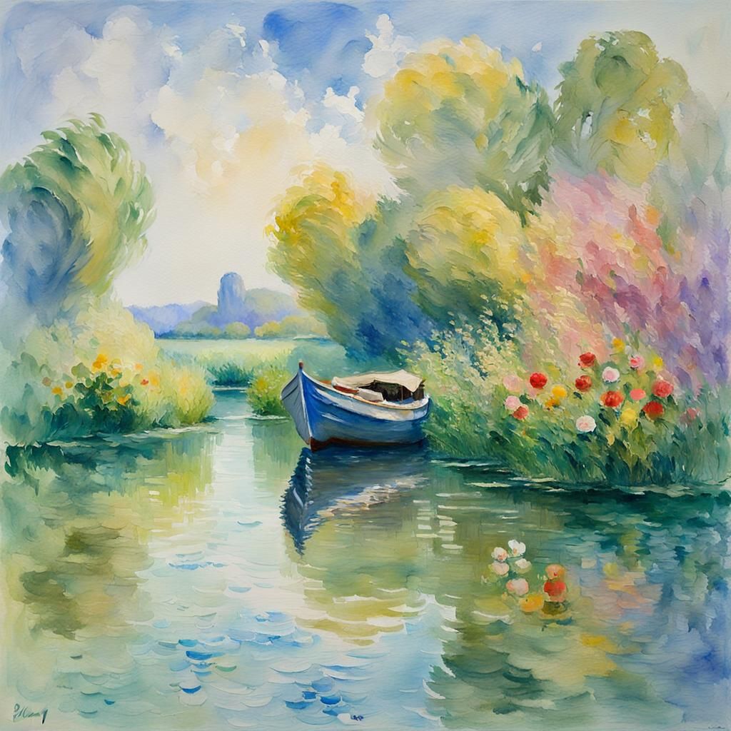 Love and Peace: Impressionist Watercolor Painting