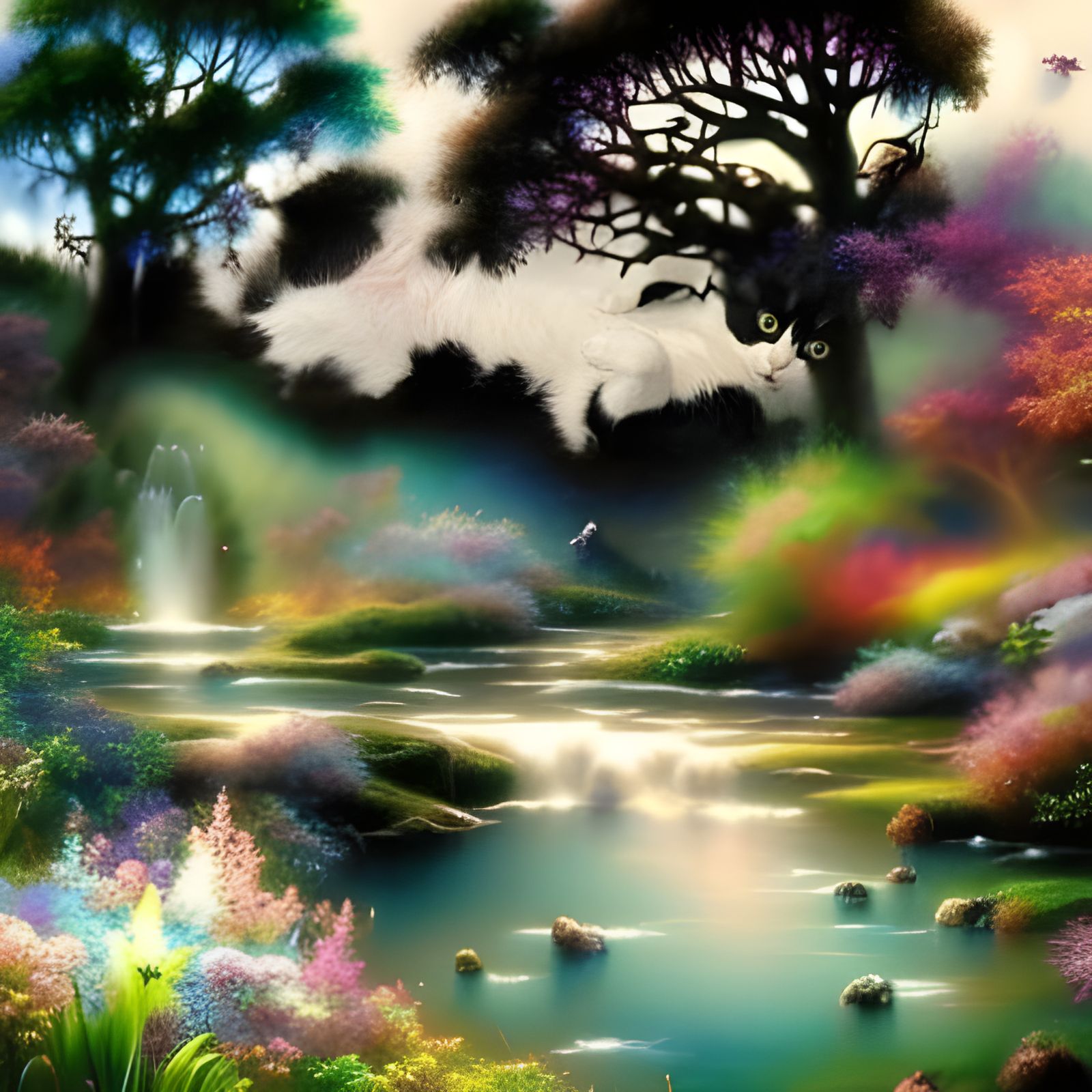 Ethereal Fairies in Misty Fantasy Landscape