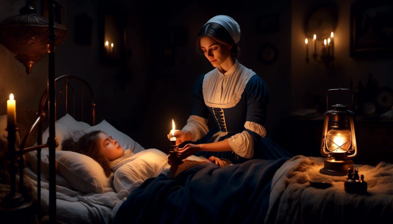 Florence Nightingale tending to the sick