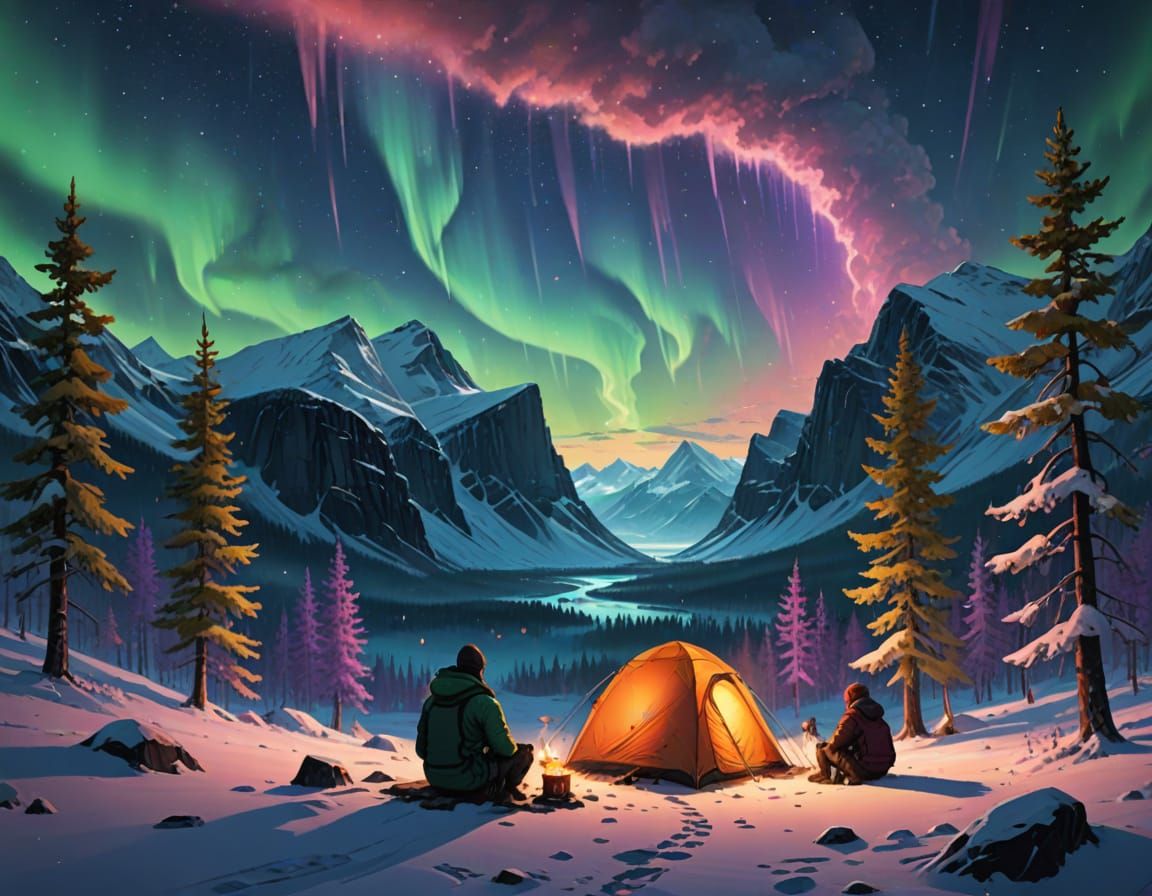 🏆camping in the wilderness