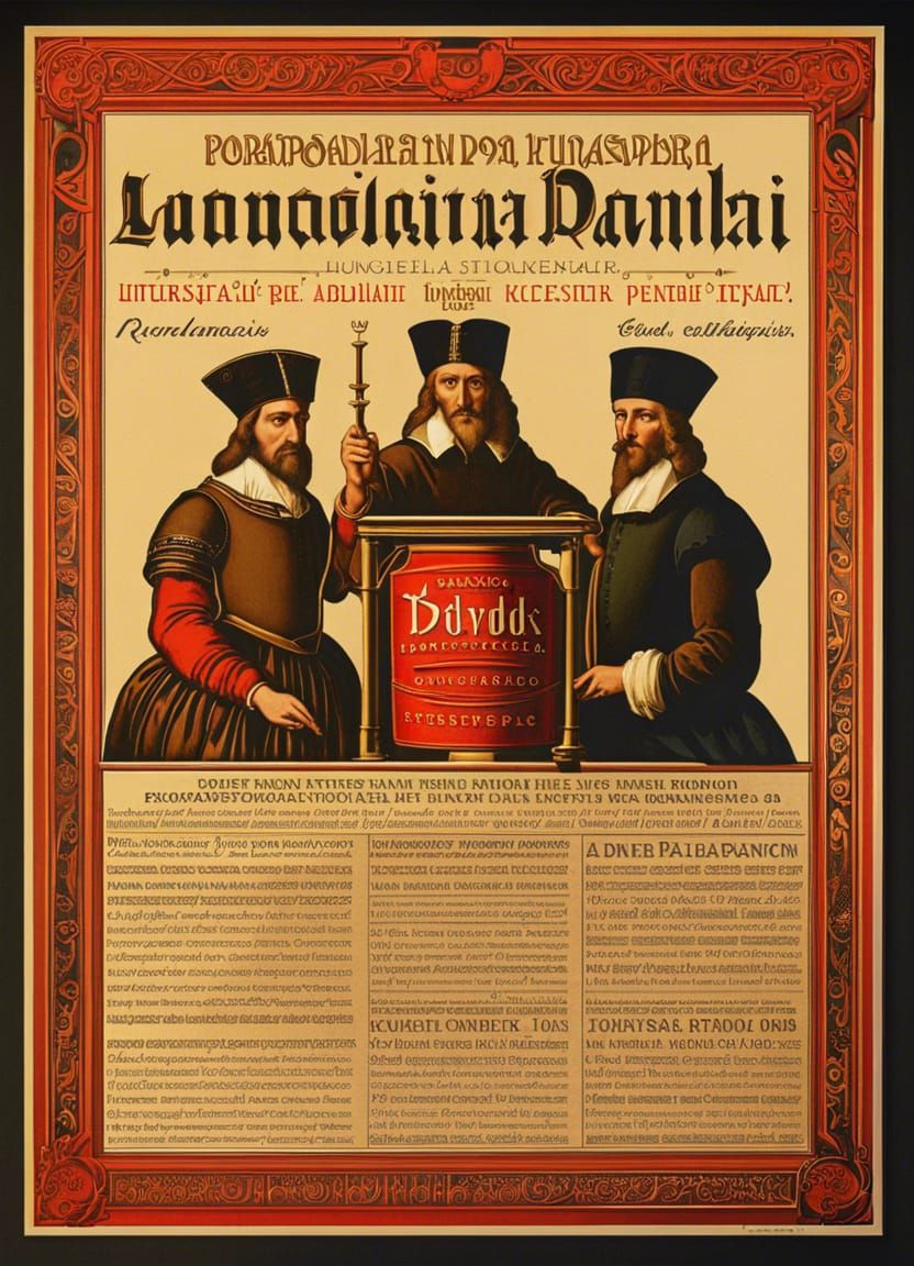 Perforated Company Poster in Da Vinci Style