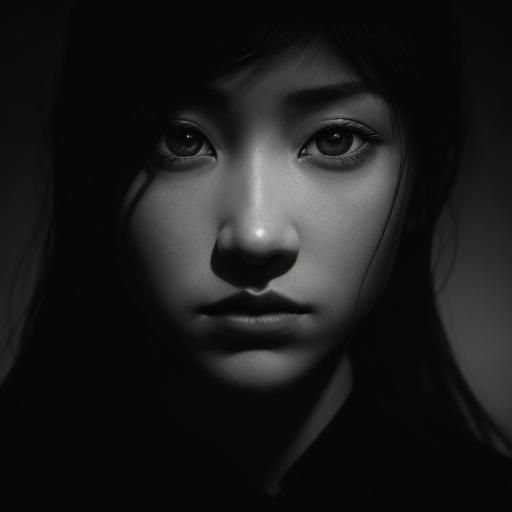 Mystical Shadow Silhouette Portrait in Thread Art Style