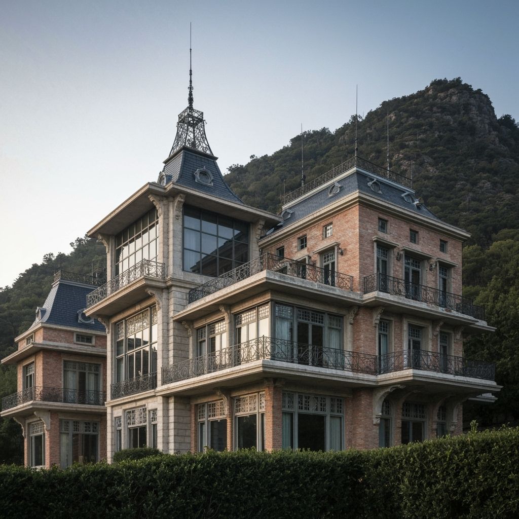 Modern 20th Century Mansion at Mountain Base