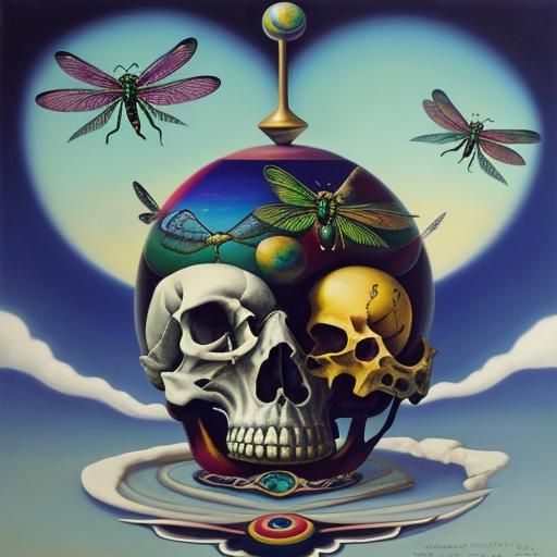 This symbol is a dragonfly combined with a skull.  It is qui...