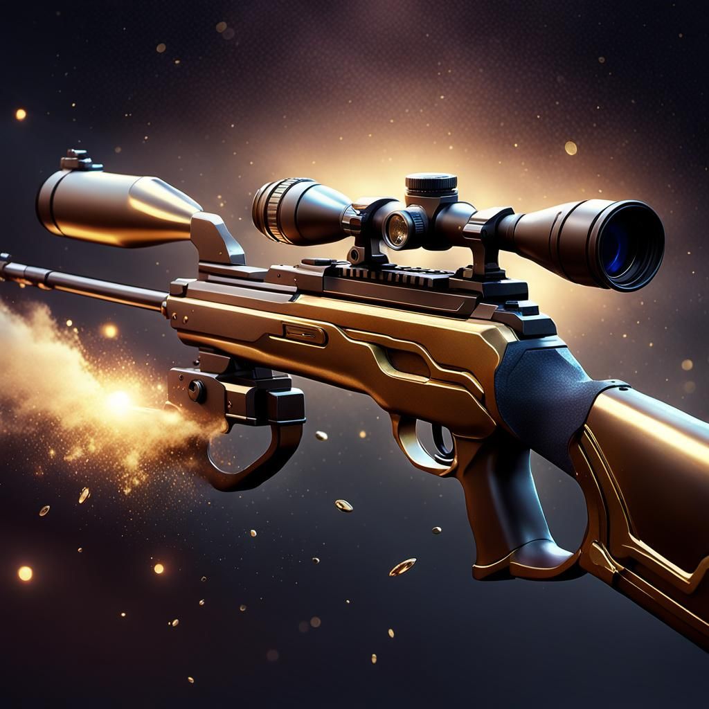 Air Rifle Wielder in Dramatic 3D Anime Style