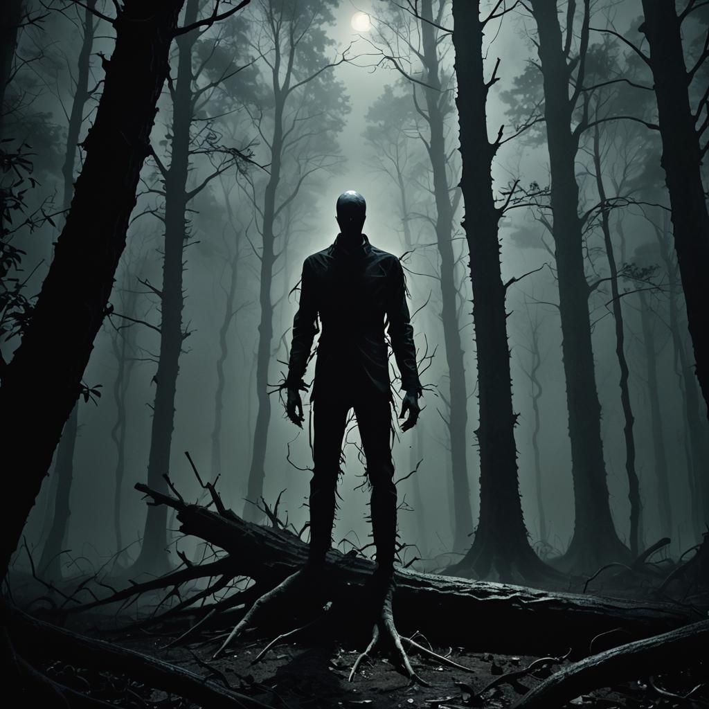 Lurking in the Shadows: Slender Man in the Foggy Forest