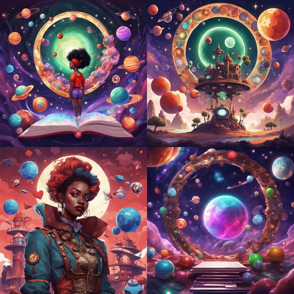 Whimsical African Queen of Hearts as Harley Quinn