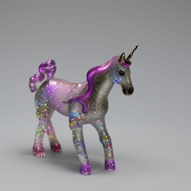 Elegant Jeweled Glass Unicorn Figurine