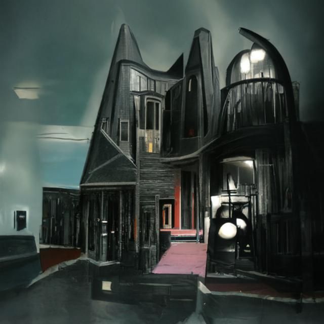 Eerie Backrooms Hallway Inspired by Bauhaus Art