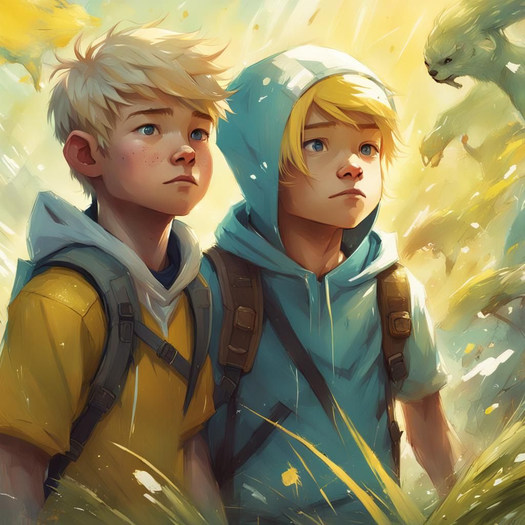 Finn and Jake Portrait in Detailed Concept Art Style