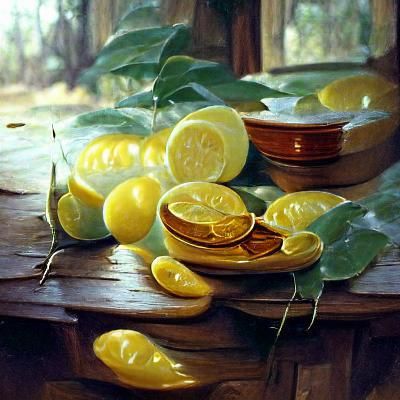 Luminous Lemons: An Oil Painting