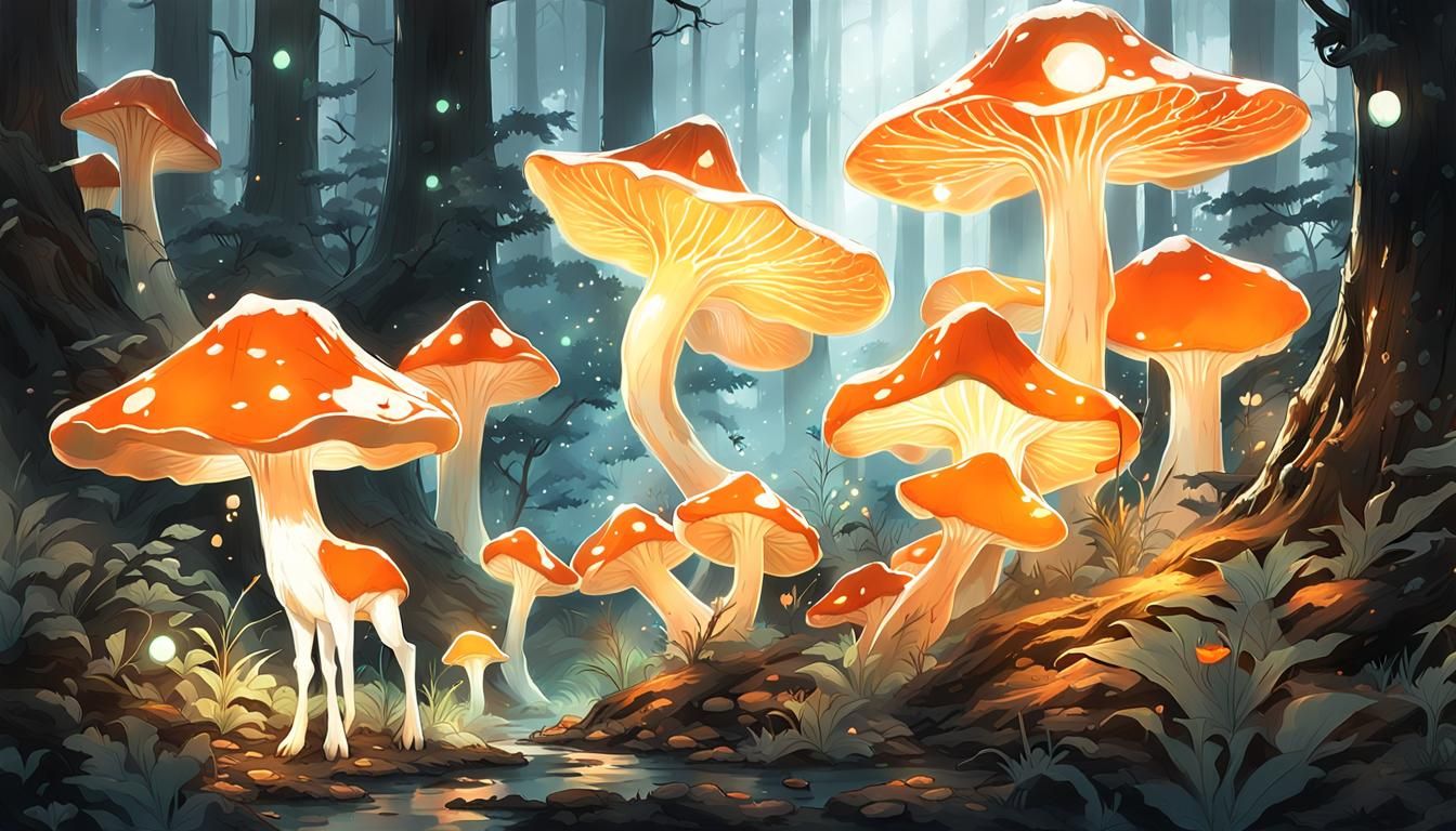 Opalescent Chanterelle Kumiho in Enchanted Forest