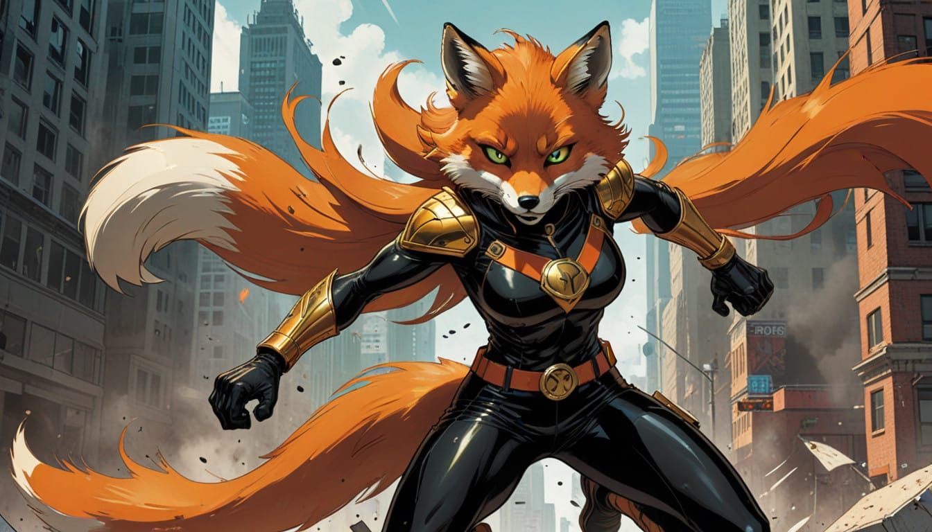 Comic Book Fox Girl Kicks Butt in Urban Battle