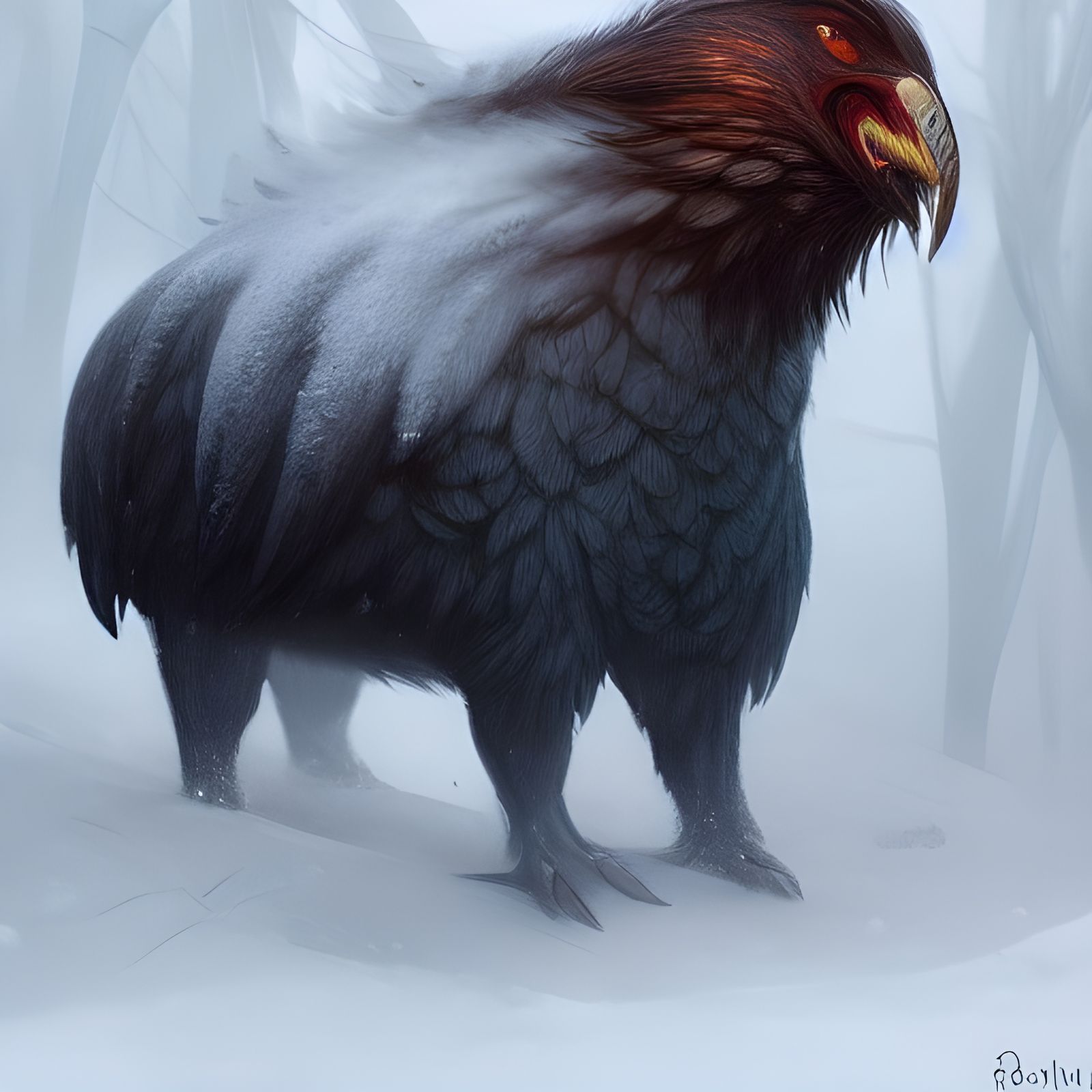 Winter Animal Painting: Photorealistic Artstation Artwork