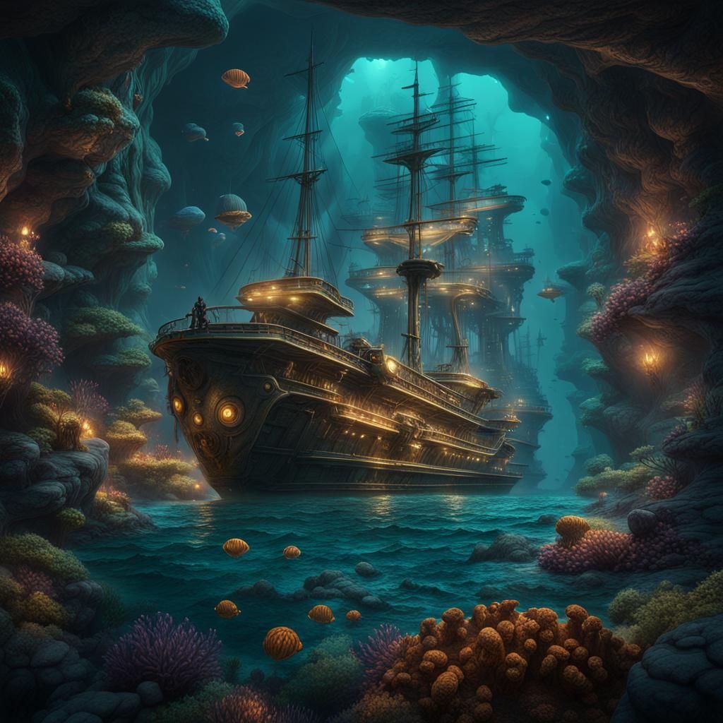 Voyage To The Bottom Of The Sea: Detailed Matte Painting