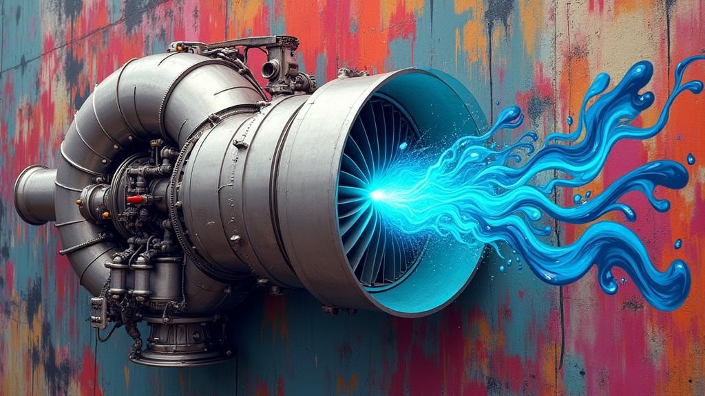 Futuristic Turbine Engine with Diamond Wave Exhaust