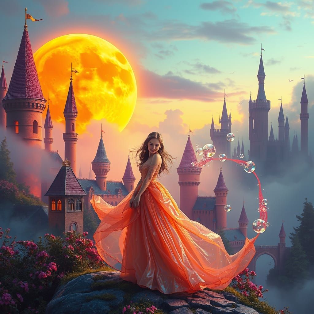 Whimsical Moonlit Magic in a Dream Kingdom
