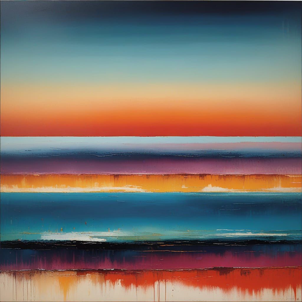 Mediterranean Sea Gradient in Mark Rothko's Style