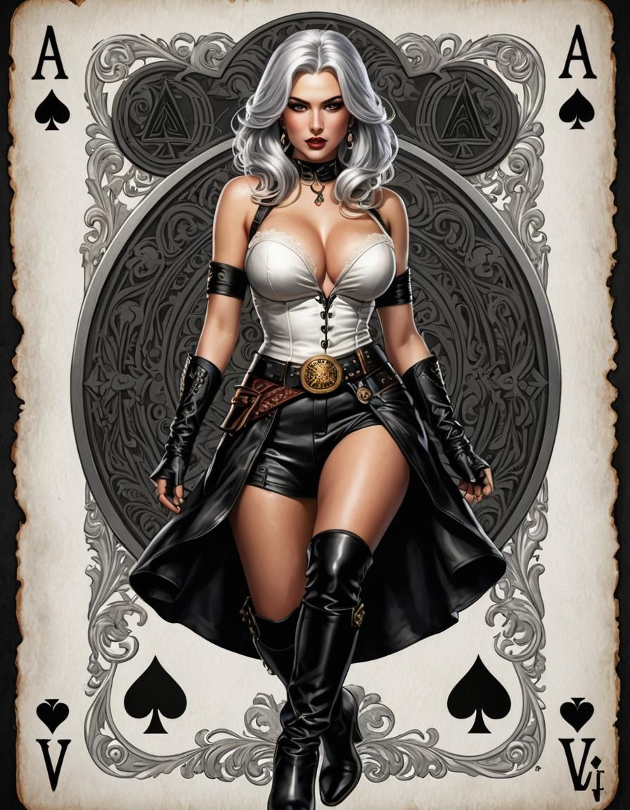 Ace of Spades Pinup Girl in Hyperrealistic Style