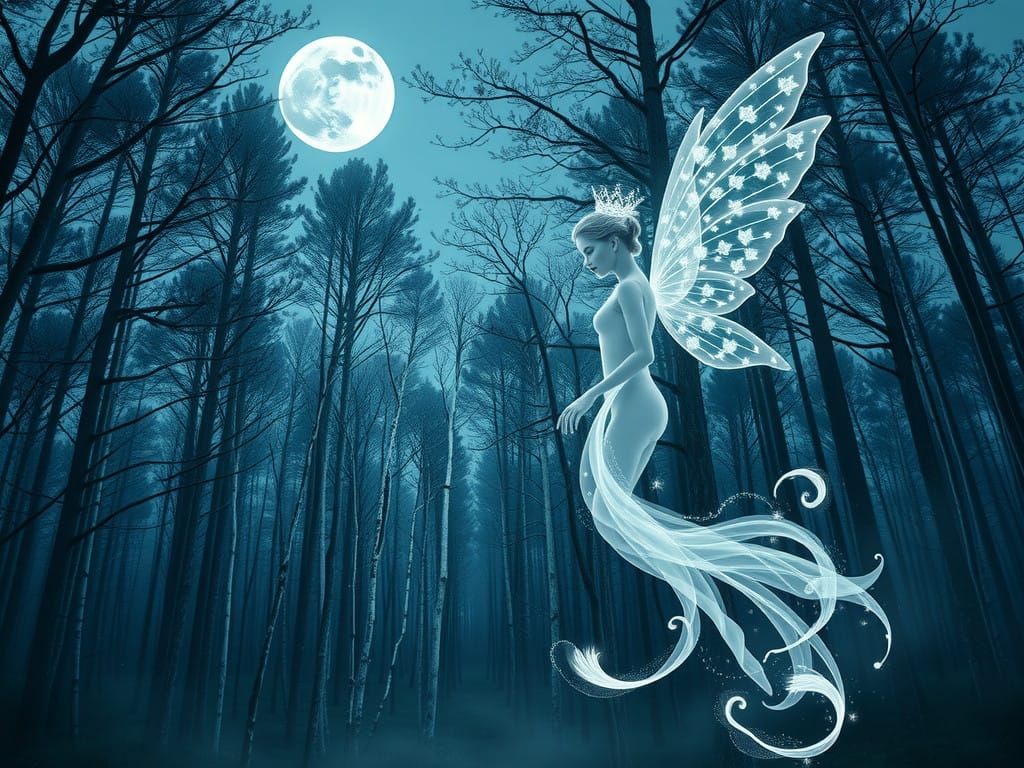 Moonlit Fairy Queen of the Dreamlike Forest