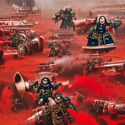 Warhammer 40k Soldier in Futuristic Armor