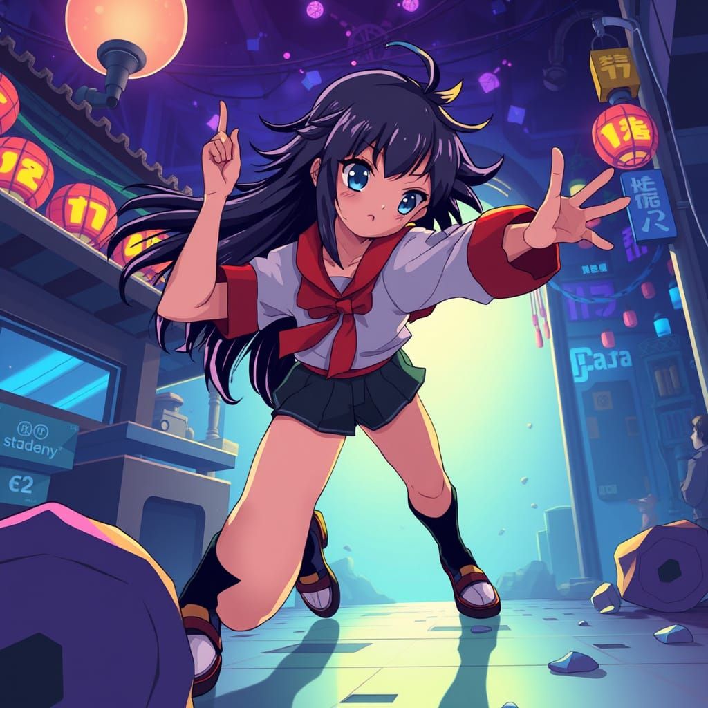 Anime Heroine Leaps into Dynamic Environment