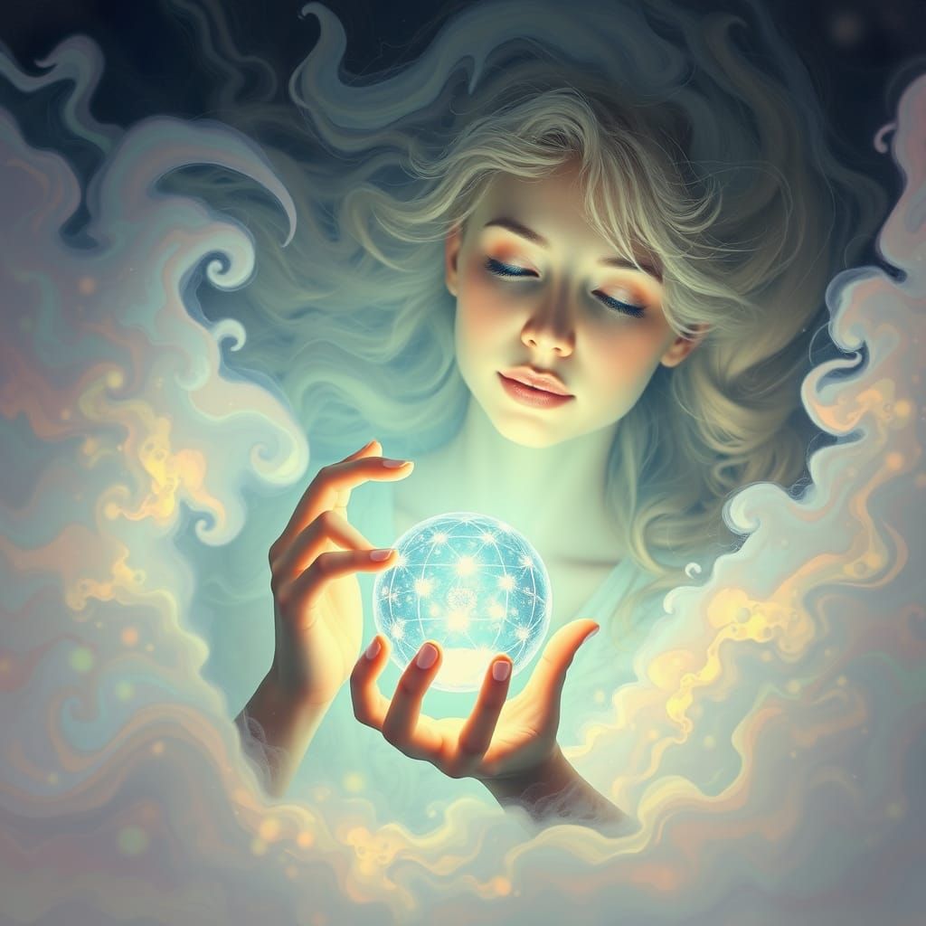 Ethereal Quantum Mystic Lost in Celestial Contemplation