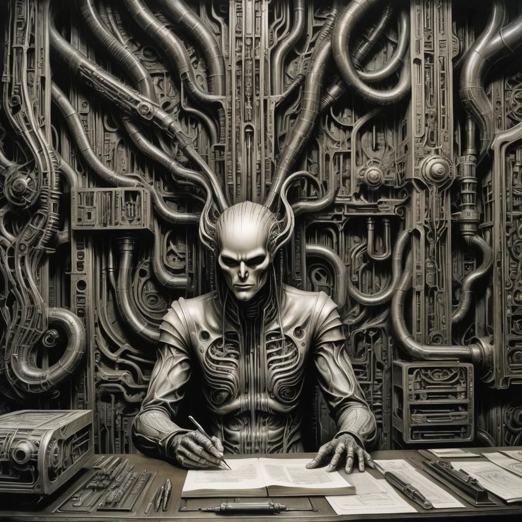 Bureaucratic Nightmare: A Biomechanical Dreamscape