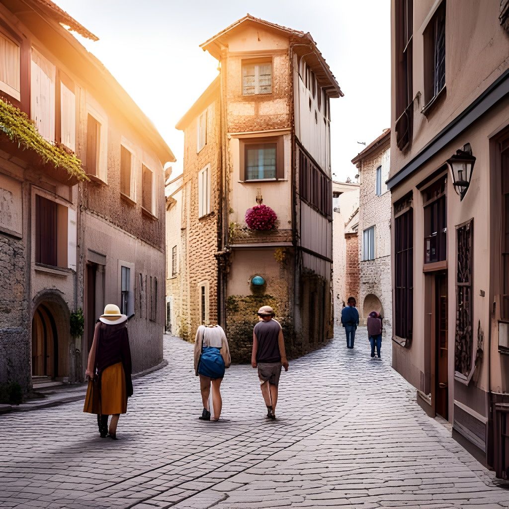 Tourists in Medieval Town: Street Photography
